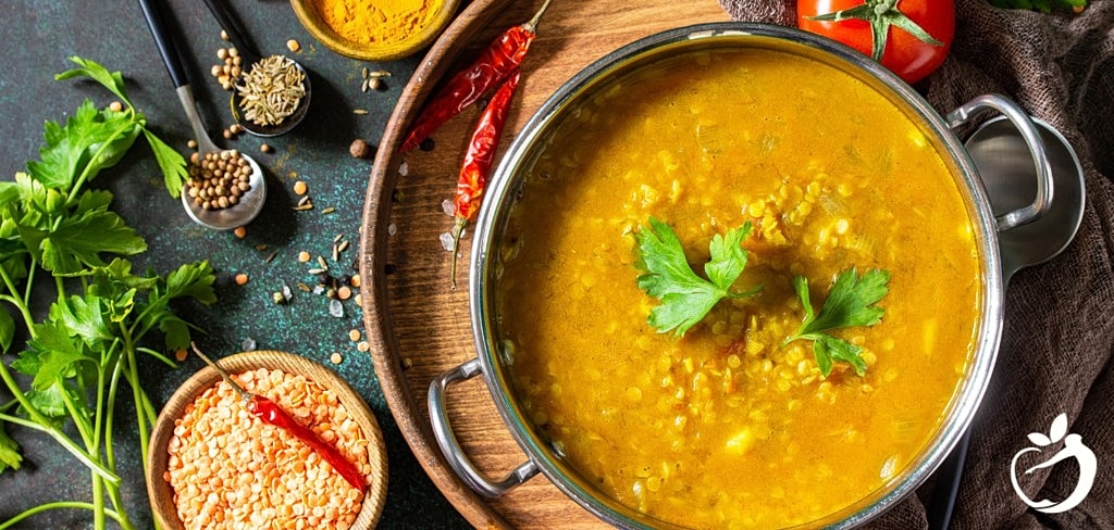 Ginger Lentil Soup with Greens