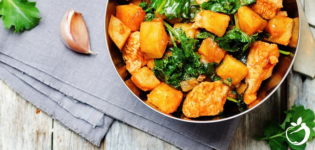 Sweet Potato Skillet With Turkey and Kale