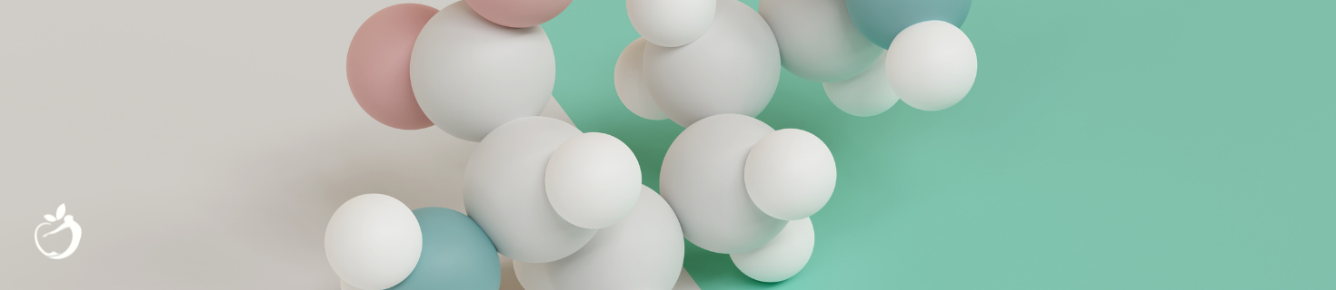 closeup of a digital render of molecules