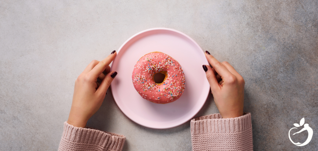 donut on a plate.