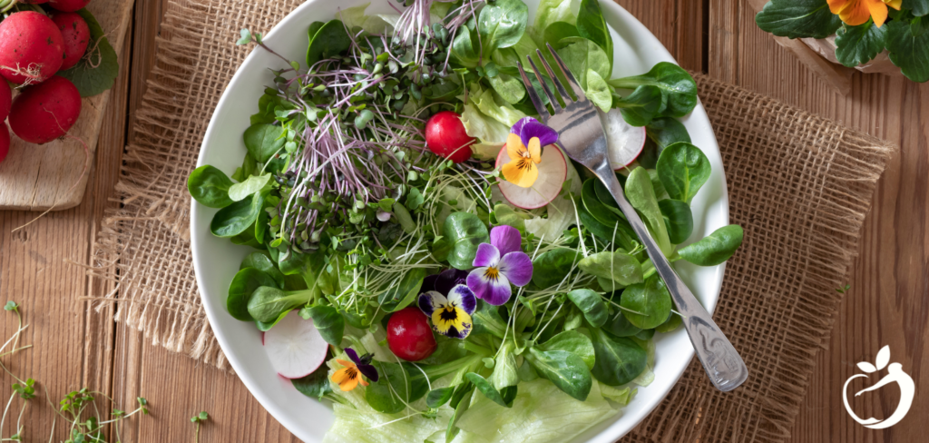 Blog Post Header Image - Eating Healthy on a Budget: Tips and Tricks. Image of a healthy salad.