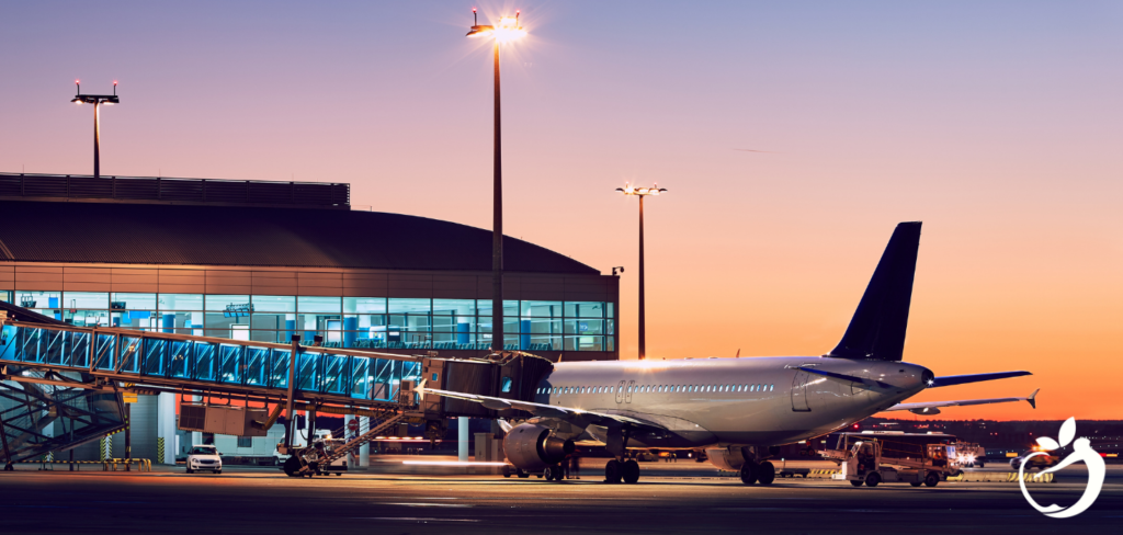 airplane at a terminal gate