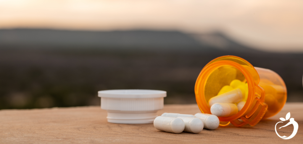 naltrexone capsules on a counter top