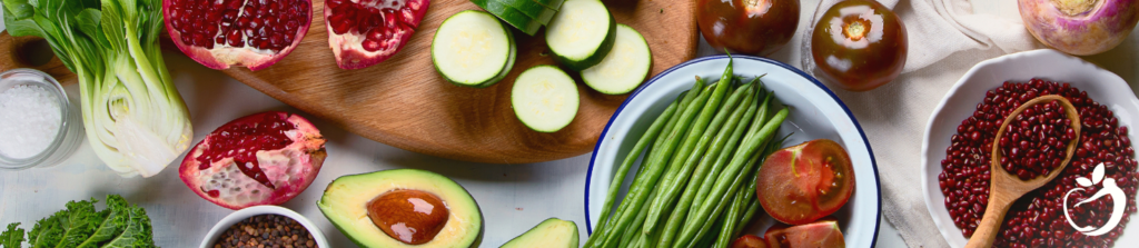 Healthy foods on kitchen counter