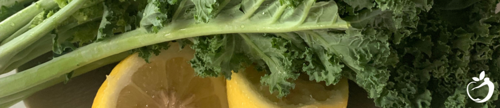 closeup of kale and lemon