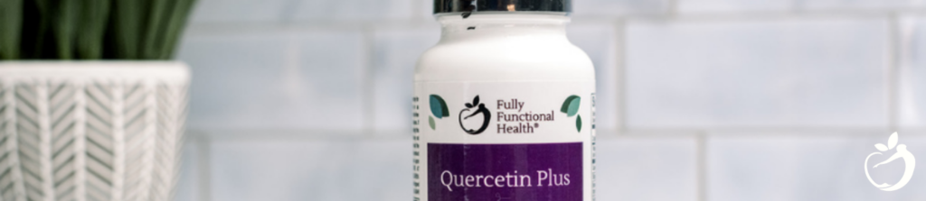 Image of our Fully Functional® Quercetin Plus supplement. Helpful for managing allergies.
