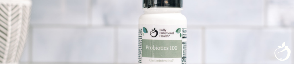 Image of our Fully Functional® Probiotics 100 supplement, on the list of our natural immune boosters.