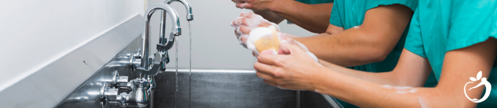 surgeons washing hands