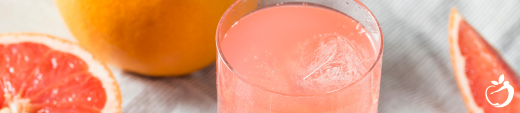 grapefruit sparkling water in a glass