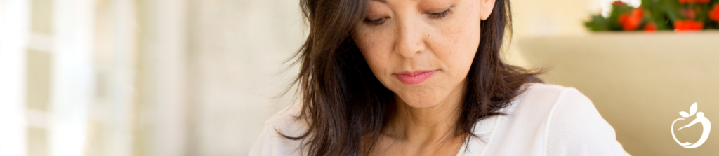 a woman looking down