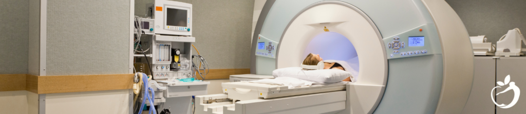 Image of a person getting an MRI as it relates to diagnosing and treating CFS.