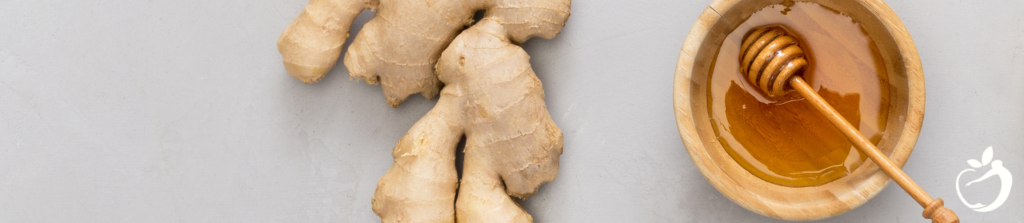 ginger root and a bowl of honey