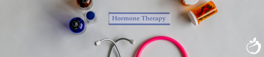 To show an image that says "hormone therapy" and stethoscope, and medicine.