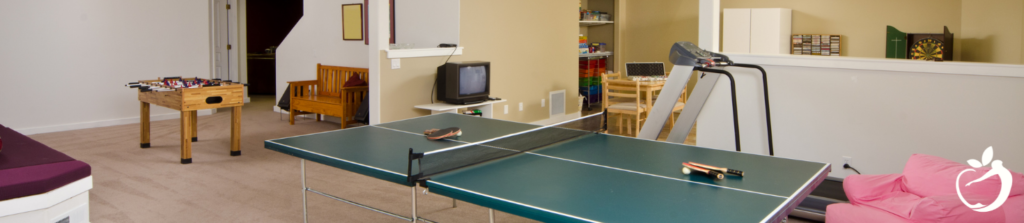 Image of a game room. Making space for play is key to Fully Functional® living.