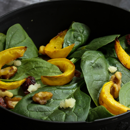 Fall Harvest Salad in a black bowl