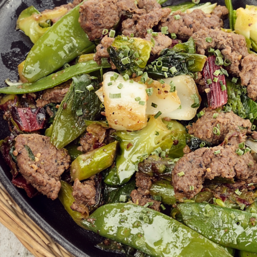 Beef and Kale Skillet closeup