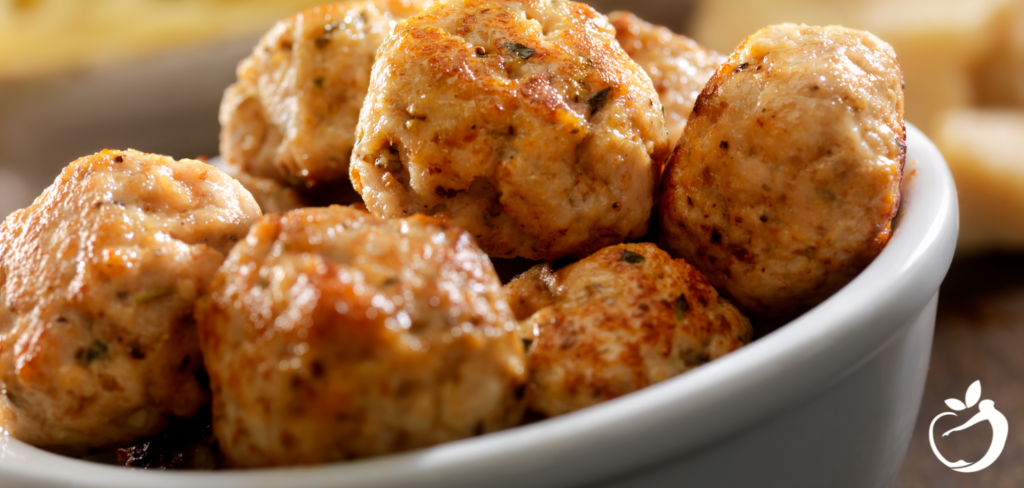 Image of Oven Baked Turkey Meatballs on a plate.