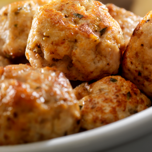 Image of Oven Baked Turkey Meatballs on a plate.