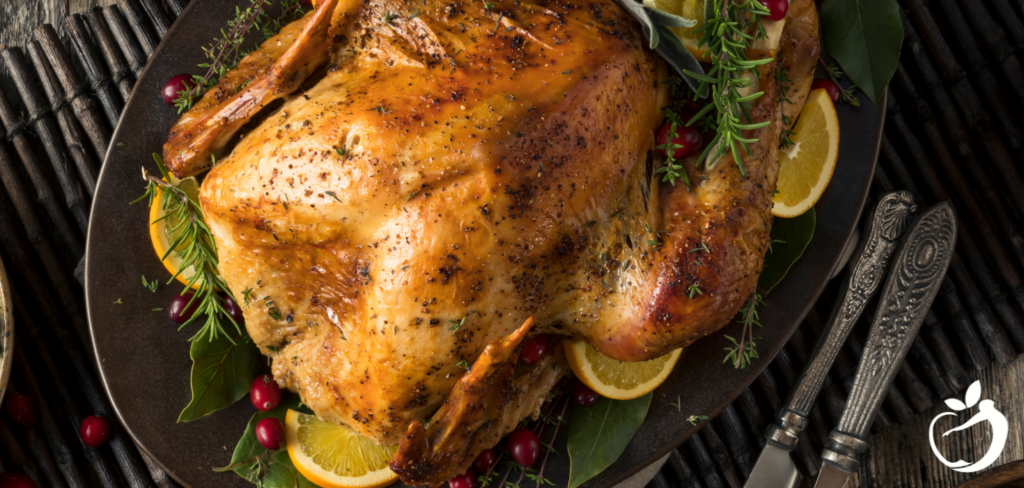 Recipe Post Header Image - Paleo Turkey Recipe: Best Turkey Brine Recipe! Image of brined turkey.