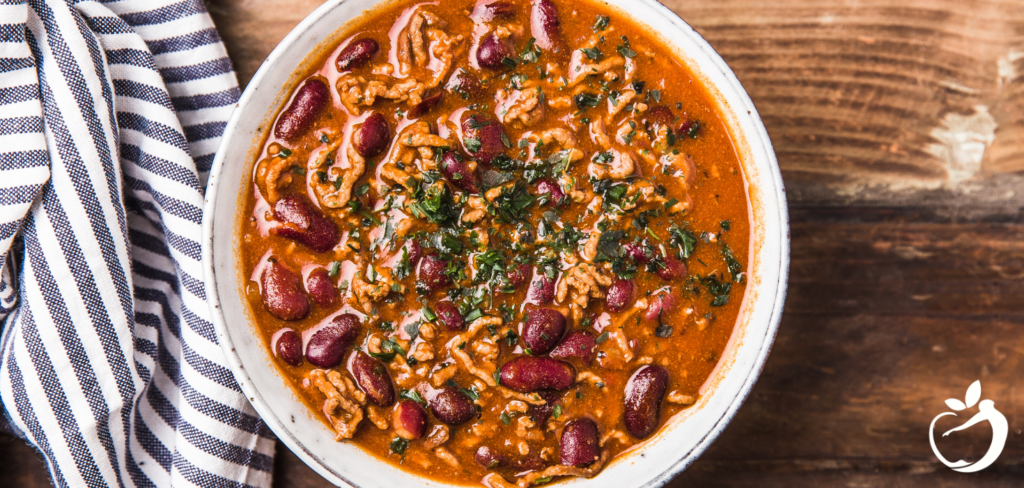 Image of pumpkin chili in a bowl.