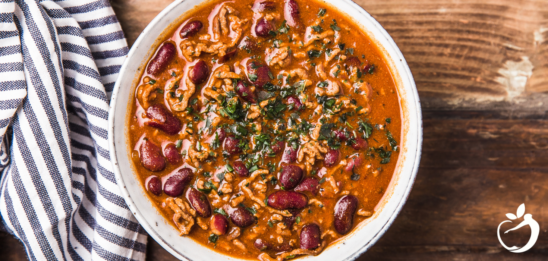 Image of pumpkin chili in a bowl.