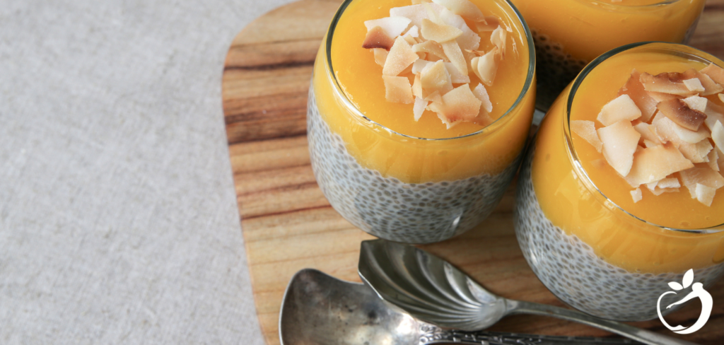 Image of Pumpkin Spice Pudding With Chia Seeds in a glasses with two spoons.