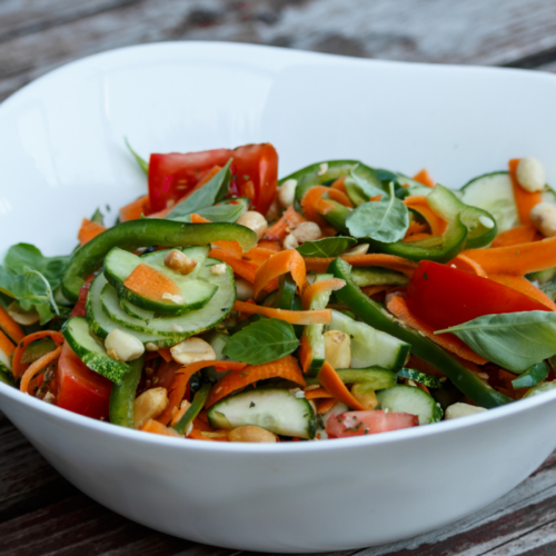 Thai Cucumber Salad in a bowl