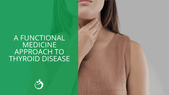 Thyroid disease treatment patient model touching her throat